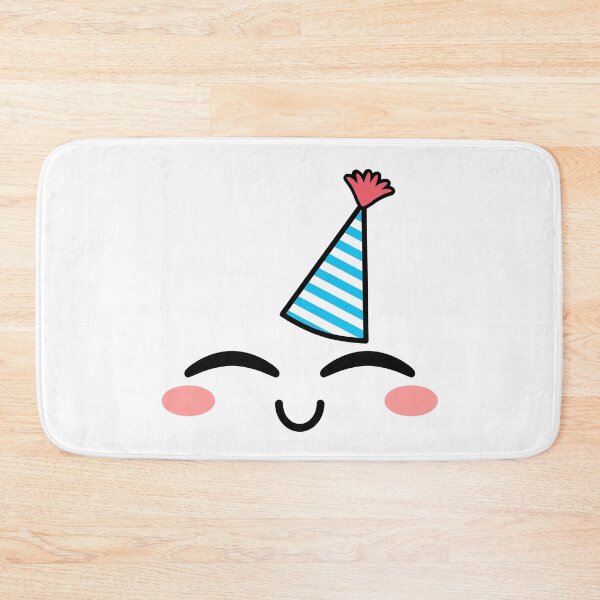 Item preview, Cute kawaii blushing joyful face with birthday hat designed and sold by BlushyPrint.