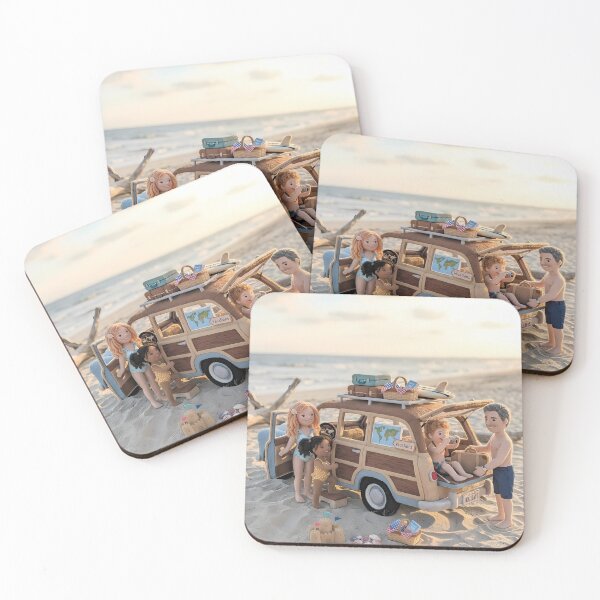 Item preview, Felt Family Beach Adventure - Vintage Surf Van designed and sold by CVND-Studio.