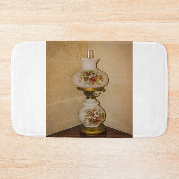 Item preview, Vintage Floral Porcelain Table Lamp With Brass Accents and Decorative Glass Chimney in Classic Interior designed and sold by Nmallia.