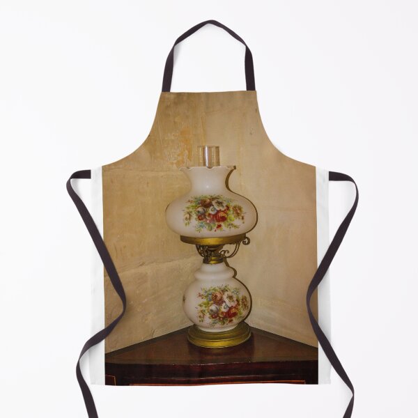 Item preview, Vintage Floral Porcelain Table Lamp With Brass Accents and Decorative Glass Chimney in Classic Interior designed and sold by Nmallia.