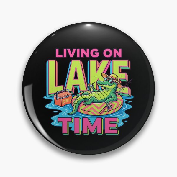 Item preview, Living On Lake Time Funny Alligator Fishing designed and sold by KroghDs.