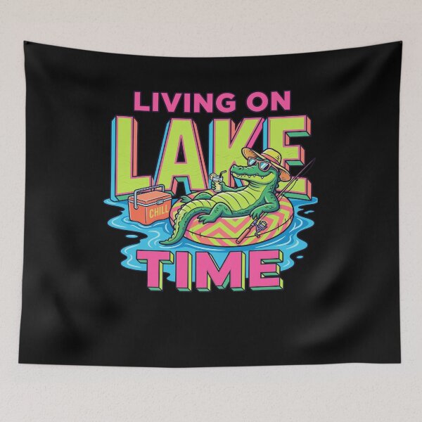 Item preview, Living On Lake Time Funny Alligator Fishing designed and sold by KroghDs.