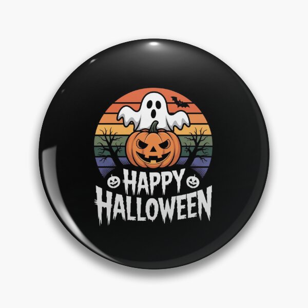 Item preview, Retro Ghost and Jack-O-Lantern Happy Halloween designed and sold by  Bold Border Studio..