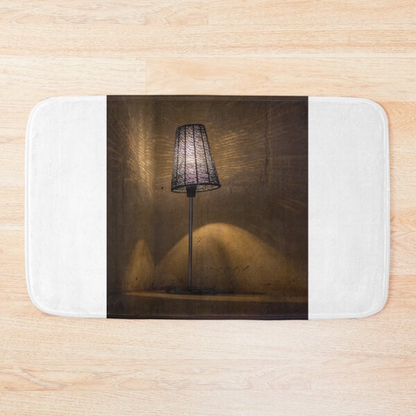 Item preview, Warm Table Lamp Casting Patterned Light and Cozy Shadows in a Textured Corner Interior designed and sold by Nmallia.