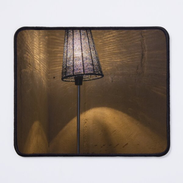 Item preview, Warm Table Lamp Casting Patterned Light and Cozy Shadows in a Textured Corner Interior designed and sold by Nmallia.