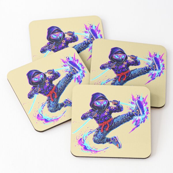 Item preview, Neon Ninja Stickers – Glow Art Designs designed and sold by Cyber-ART-Studio.