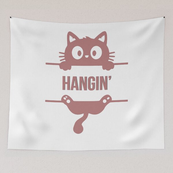 Item preview, Hangin Cat – Funny Minimalist Cat Graphic T-Shirt designed and sold by HOUSE OF TIST.