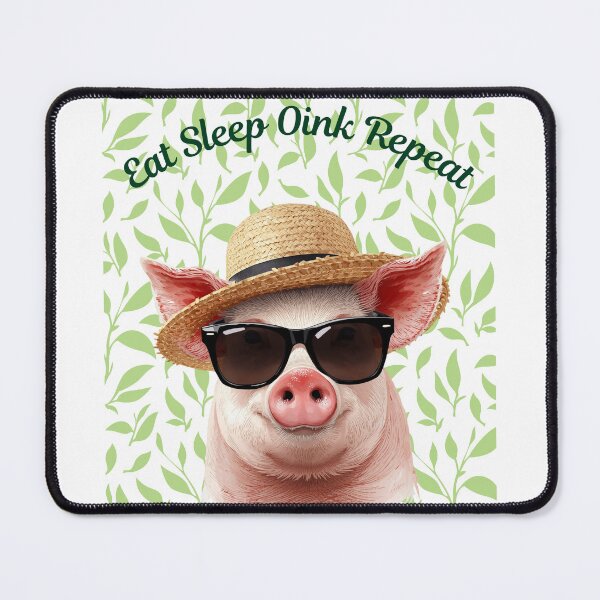 Item preview, A Pig Wearing a Straw Hat and Sunglasses designed and sold by Soulstar Designs.