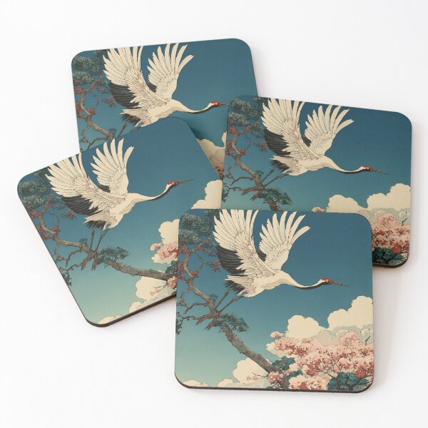 Item preview, Japanese Crane - Japandi Ukiyo e Painting designed and sold by KJNihonDesigner.