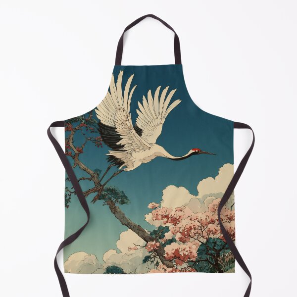 Item preview, Japanese Crane - Japandi Ukiyo e Painting designed and sold by KJNihonDesigner.