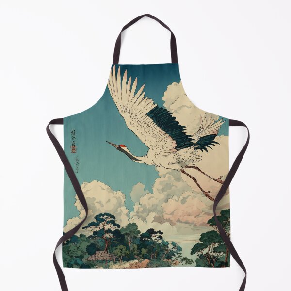 Item preview, Japanese Crane - Japandi Ukiyo e Painting designed and sold by KJNihonDesigner.