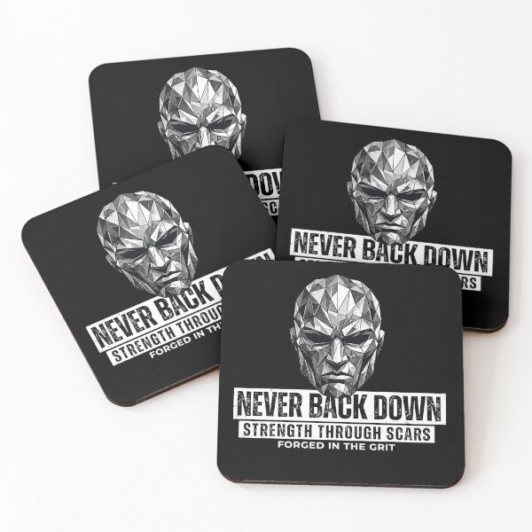 Item preview, Never Back Down Strength Through Scars Shirt – Dark Geometric Motivation Design designed and sold by No Excuses .