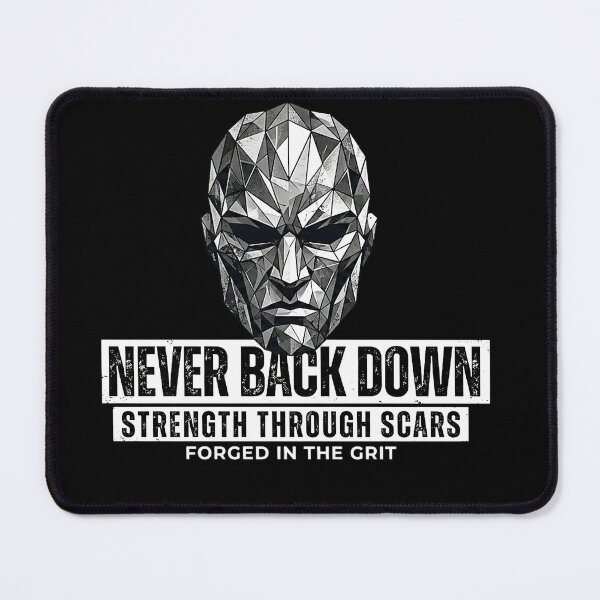 Item preview, Never Back Down Strength Through Scars Shirt – Dark Geometric Motivation Design designed and sold by No Excuses .