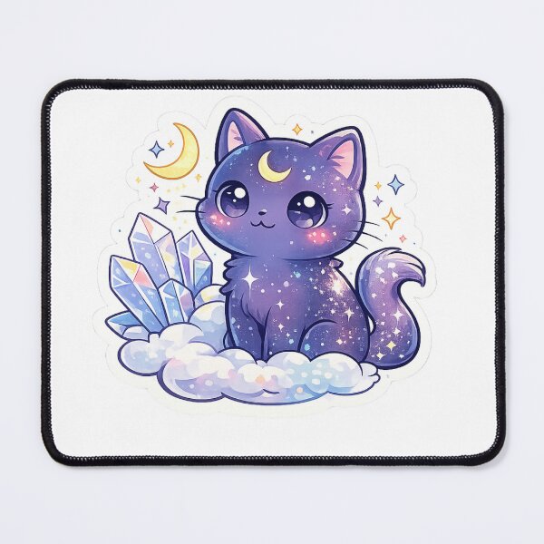 Item preview, Moon Cat Sticker | Magical Galaxy Cat Aesthetic designed and sold by ZYNORAworld.