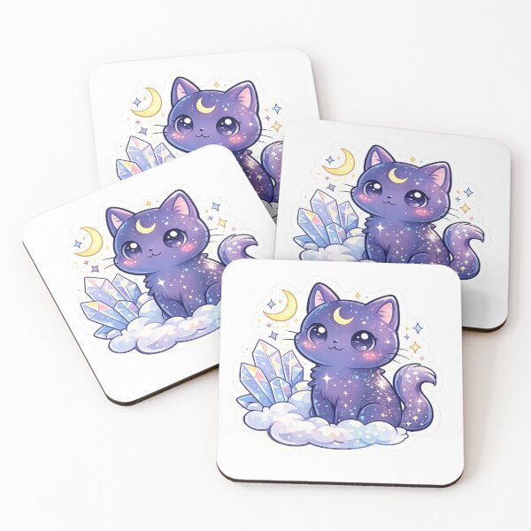 Item preview, Moon Cat Sticker | Magical Galaxy Cat Aesthetic designed and sold by ZYNORAworld.