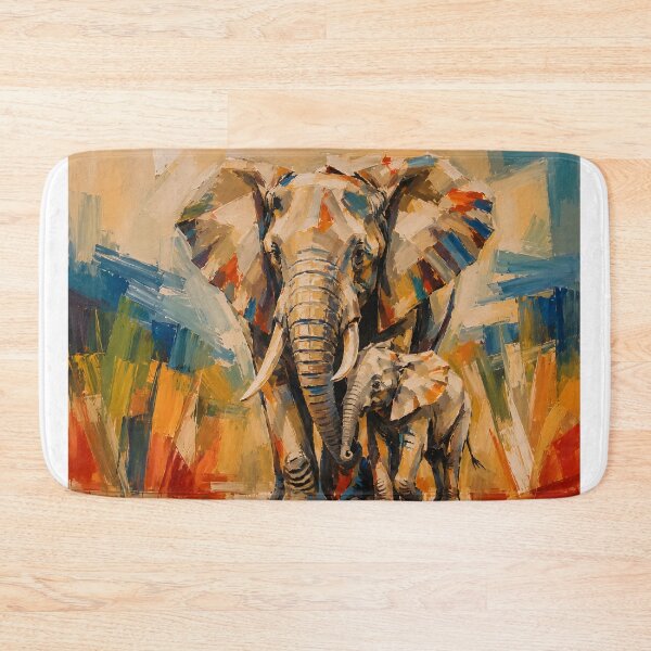 Item preview, Abstract Elephant with Baby Art designed and sold by giachem99.