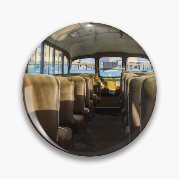 Item preview, Abandoned School Bus Interior With Empty Sunlit Seats and Worn Vintage Upholstery Evoking Nostalgia designed and sold by Nmallia.