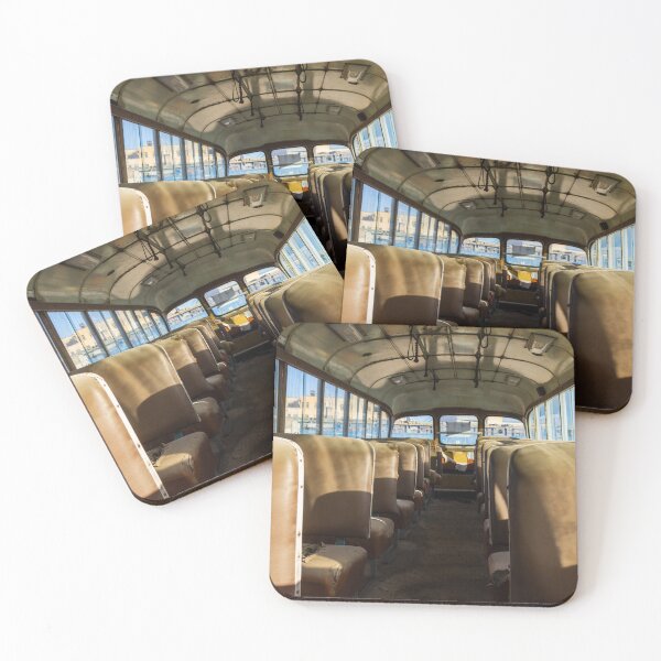 Item preview, Abandoned School Bus Interior With Empty Sunlit Seats and Worn Vintage Upholstery Evoking Nostalgia designed and sold by Nmallia.