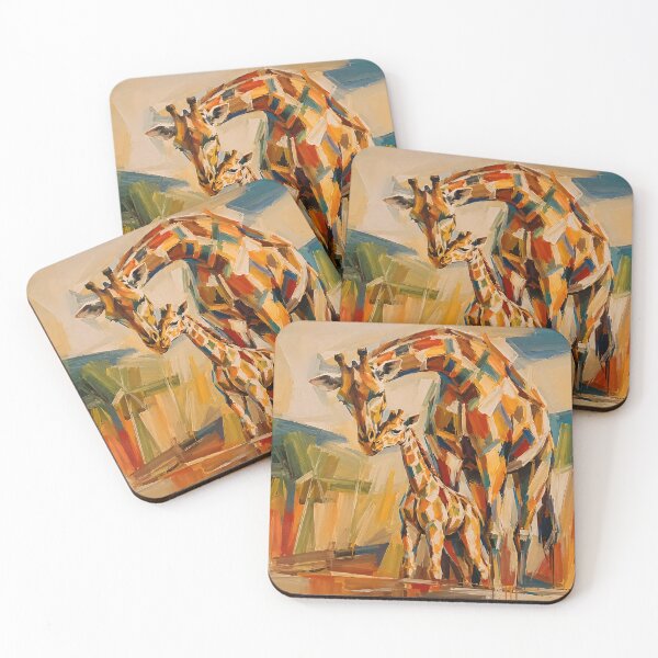 Item preview, Abstract Giraffe with Baby Art designed and sold by giachem99.