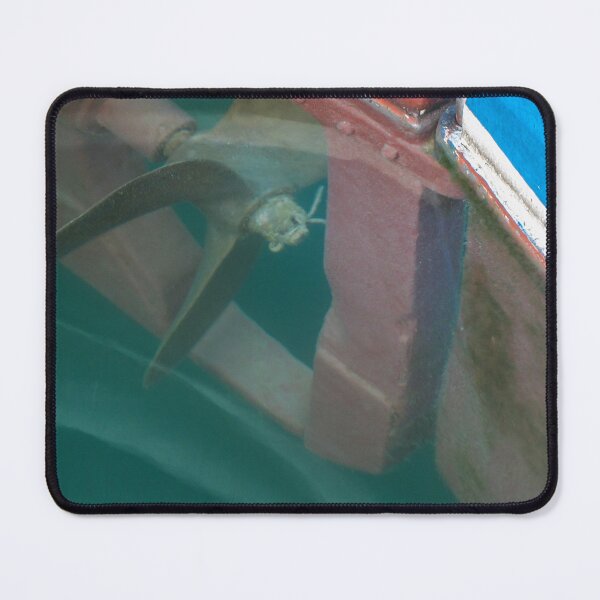 Item preview, Underwater Boat Propeller And Rudder Close-Up Along Weathered Hull In Clear Green Water designed and sold by Nmallia.