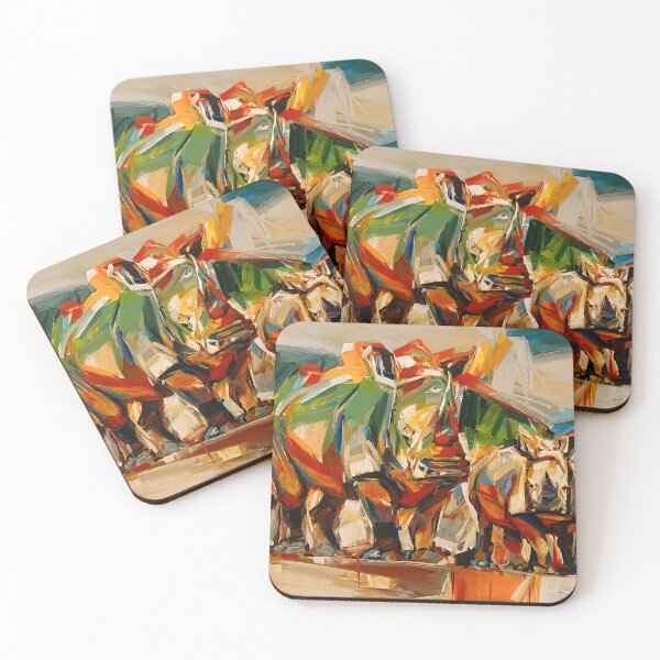 Item preview, Abstract rhinoceros with baby art designed and sold by giachem99.