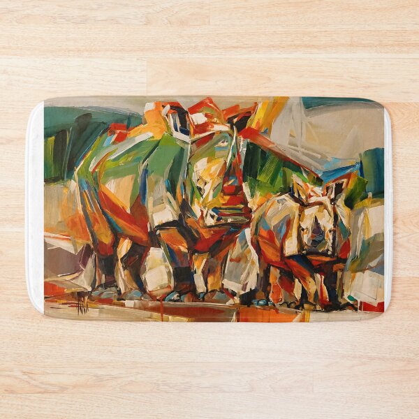 Item preview, Abstract rhinoceros with baby art designed and sold by giachem99.