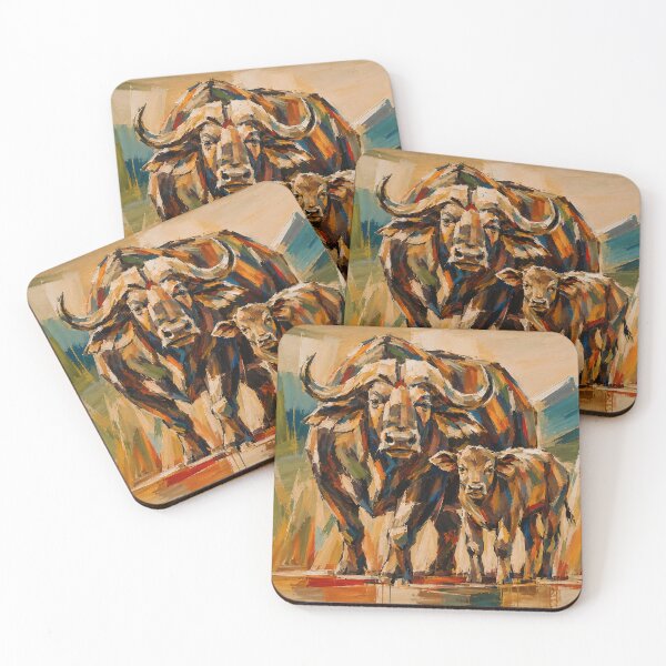 Item preview, Abstract Buffalo with Calf Art designed and sold by giachem99.