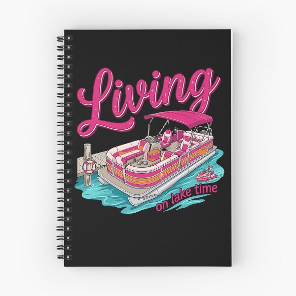 Item preview, Living On Lake Time Preppy Pink Pontoon Boat designed and sold by KroghDs.