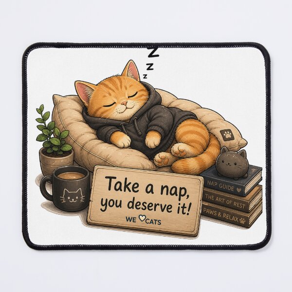 Item preview, "Take a Nap, You Deserve It!" Cozy Sleepy Cat! designed and sold by WeLoveCatss.