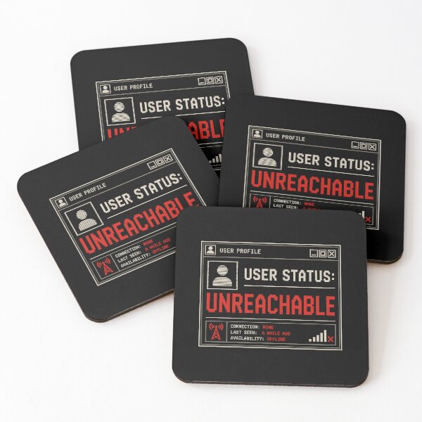 Item preview, User Status: Unreachable – Retro Profile Error Humor Design designed and sold by Mad Factory Designs.