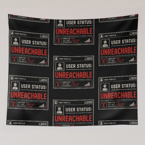 Item preview, User Status: Unreachable – Retro Profile Error Humor Design designed and sold by Mad Factory Designs.