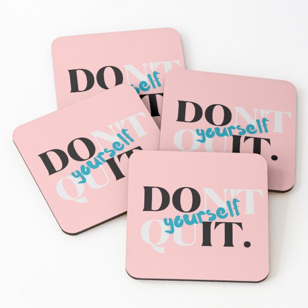 Item preview, Don’t Quit Yourself Motivational Typography Aesthetic | Pink Inspirational Quote Design designed and sold by zevorgue.
