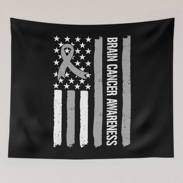 Item preview, Brain Cancer Awareness American Flag Warrior Fighter Support designed and sold by 76Valeria.