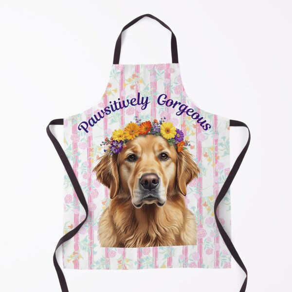 Item preview, Beautiful Golden Retriever with a Flower Garland and Floral background designed and sold by Soulstar Designs.