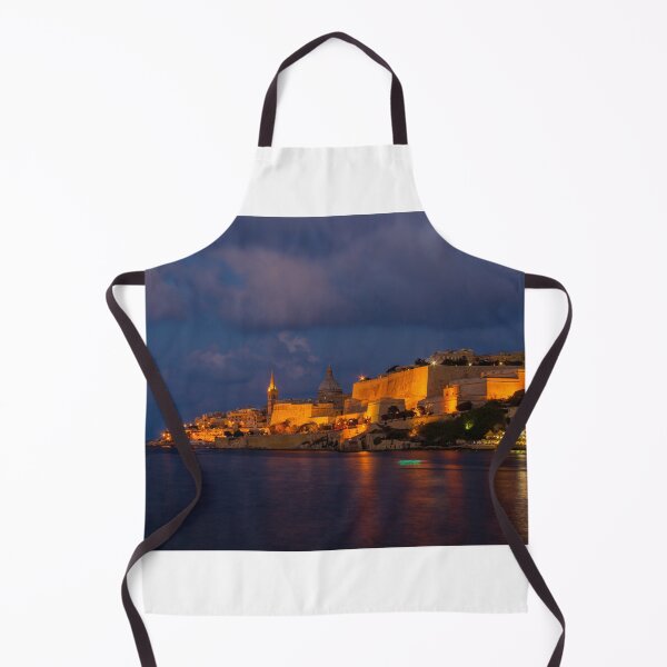 Item preview, Illuminated Valletta Night Skyline Over Grand Harbour With Historic Fortified Walls And Dome designed and sold by Nmallia.