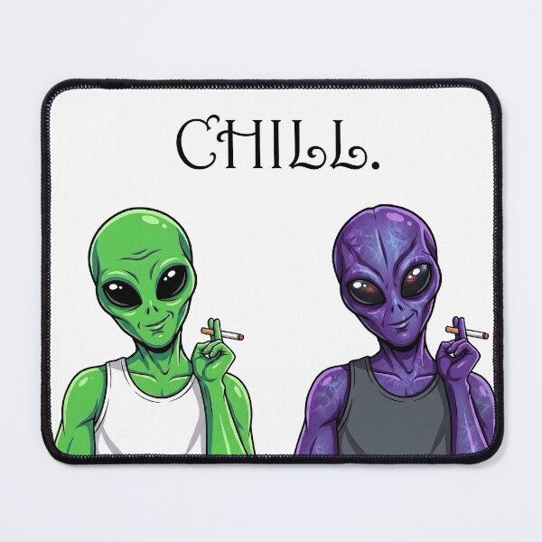Item preview, Chill Alien Smoking Illustration designed and sold by HornbillDesign.