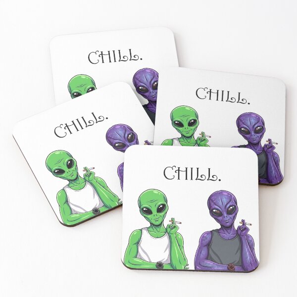 Item preview, Chill Alien Smoking Illustration designed and sold by HornbillDesign.