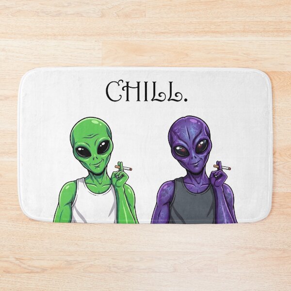 Item preview, Chill Alien Smoking Illustration designed and sold by HornbillDesign.