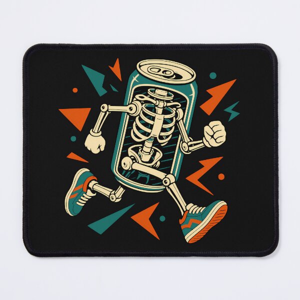 Item preview, Retro Skeleton Soda Can Mascot designed and sold by AwesomeBeyondLimits.