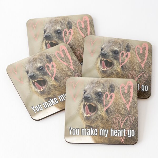 Item preview, You Make My Heart Go Awawa! Funny Screaming Rock Hyrax Meme designed and sold by Eli-Ingle.