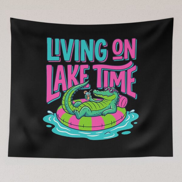 Item preview, Living On Lake Time Funny Alligator Inner Tube designed and sold by KroghDs.