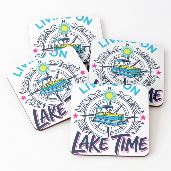 Item preview, Living On Lake Time Pontoon Boat Compass designed and sold by KroghDs.