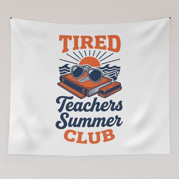 Item preview, Tired Teachers Summer Club Retro Sunset Gift designed and sold by KroghDs.