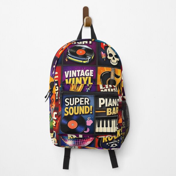 Item preview, Retro Music Genres Collage – Rock Jazz Disco Funk DJ Pop Art Design designed and sold by GiftLore Studio.