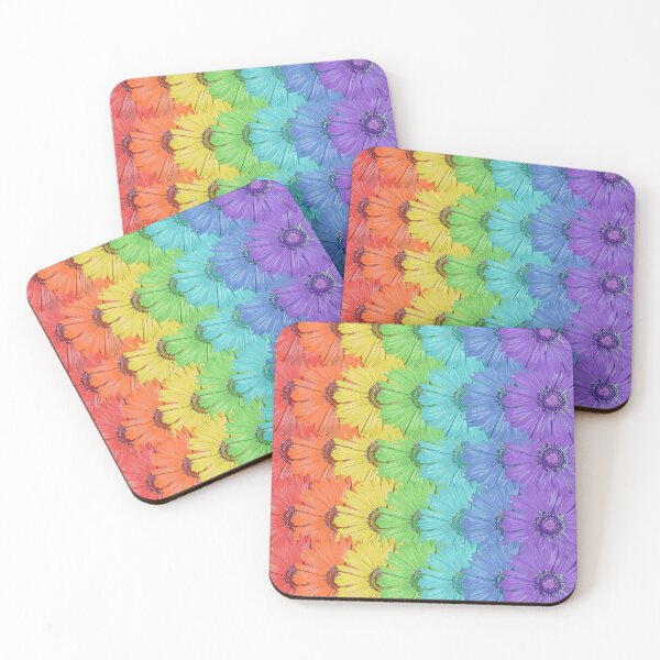 Item preview, Rainbow Daisies Colorful Botanical Daisy Flower Chakras Art designed and sold by Sharon Cummings Art.