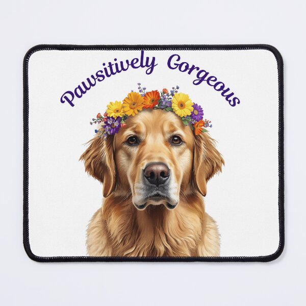 Item preview, A Beautiful Golden Retriever Dog with a Flower Garland designed and sold by Soulstar Designs.