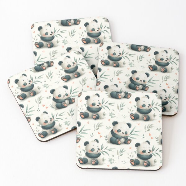 Item preview, Cute Panda Bamboo Pattern designed and sold by MegaNovaArt.