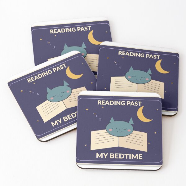 Item preview, Reading Past My Bedtime Cute Book Lover Cat Design designed and sold by Cozy Oddities Studio.