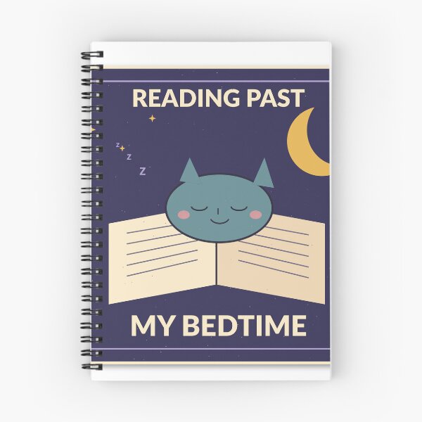 Item preview, Reading Past My Bedtime Cute Book Lover Cat Design designed and sold by Cozy Oddities Studio.