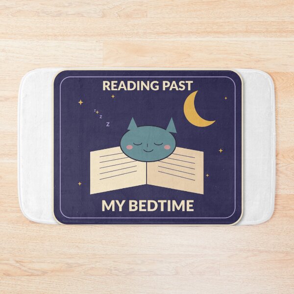 Item preview, Reading Past My Bedtime Cute Book Lover Cat Design designed and sold by Cozy Oddities Studio.